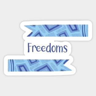 Freedom - Blue Ribbons Design GC-108-02 Sticker